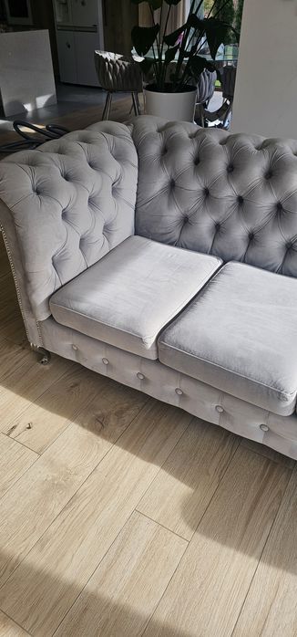 Zestaw 2 kanap chesterfield pikowane 5 osobowe