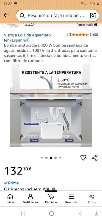 Bomba e reservatório