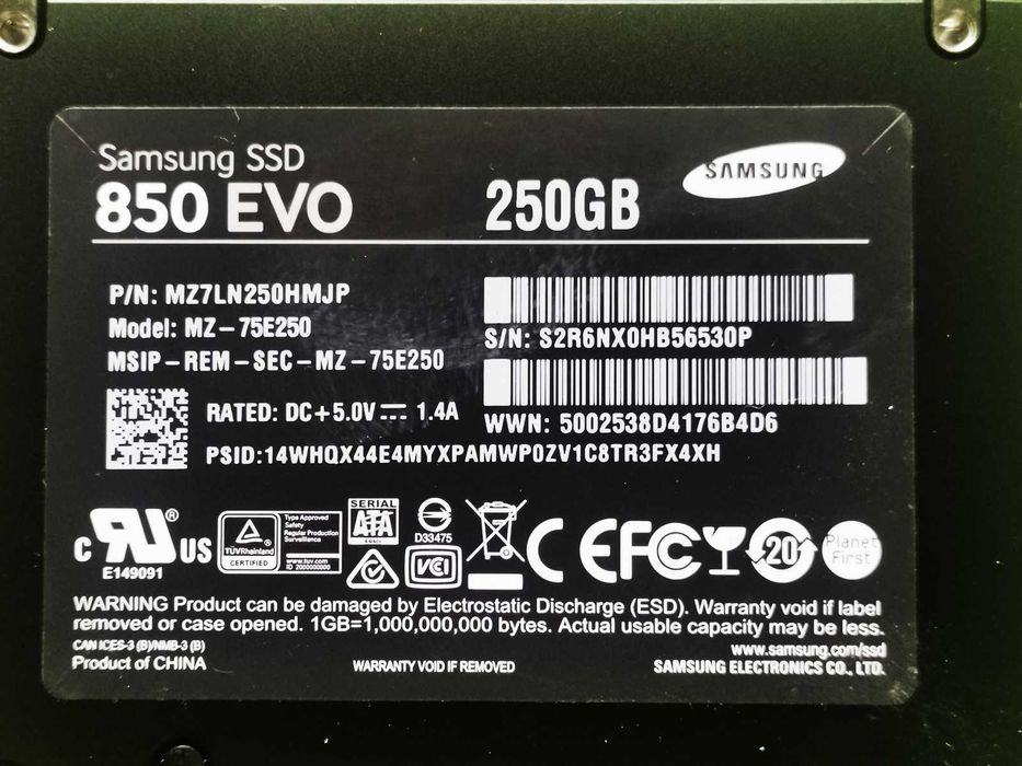 SSD 250GB Samsung 850 EvO