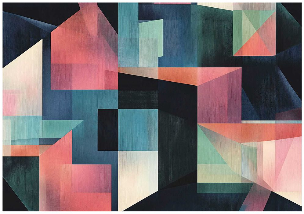 Fototapeta Abstrakcja Kolorowa Figury Sztuka Geometryzm 3D + KLEJ