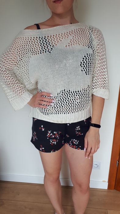 Sweter biały cienki