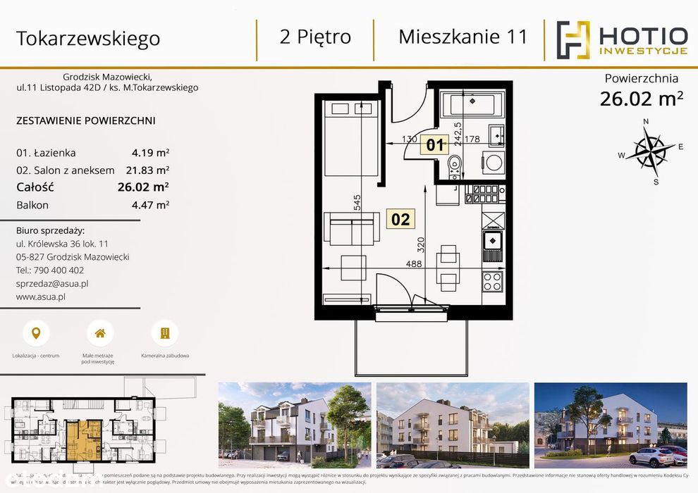 kawalerka dla singla lub na wynajem, ścisłe centrum - lok. 11