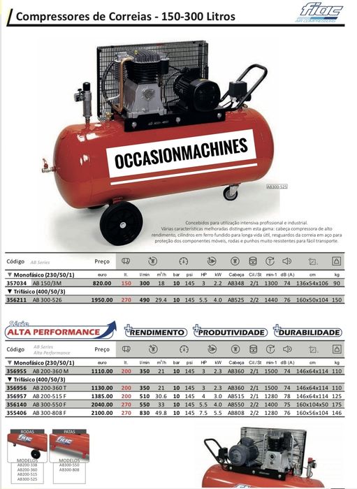 Compressor de correias 150-300 litros