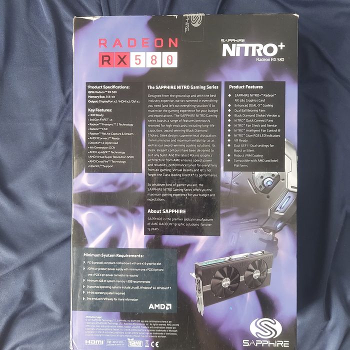 SAPPHIRE NITRO+ RX 580 8 GB DDR5 – sprawna, zadbana