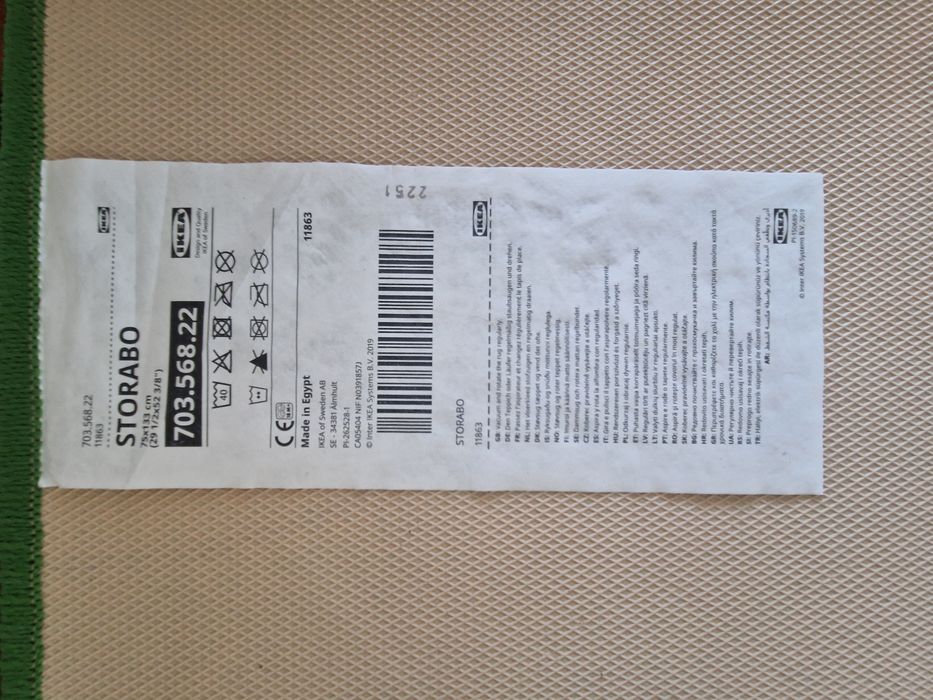 Tapete Ikea STORABO praticamente novo
Tapete, verde, 75x133 cm
9,99€