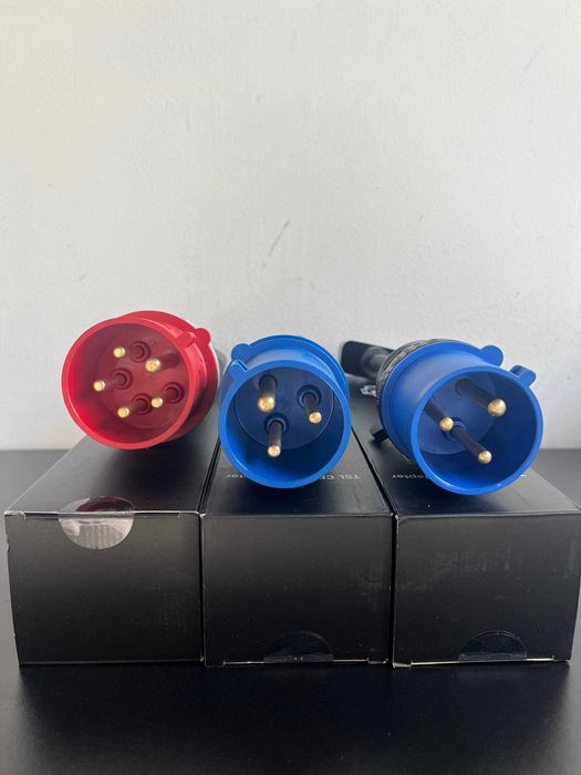 Адаптери для зарядки Tesla Mobile Connector Gen2/Gen3 | 32A | Перехідник Синій / Червоний | Без заземлення