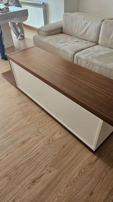 Conjunto móvel TV + mesa de centro em vidro