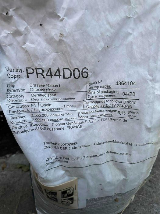 Рапс PR44D06 насіння озимого ріпаку