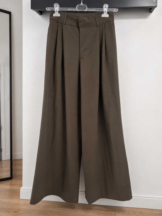 Spodnie wide leg Zara wysoki stan
