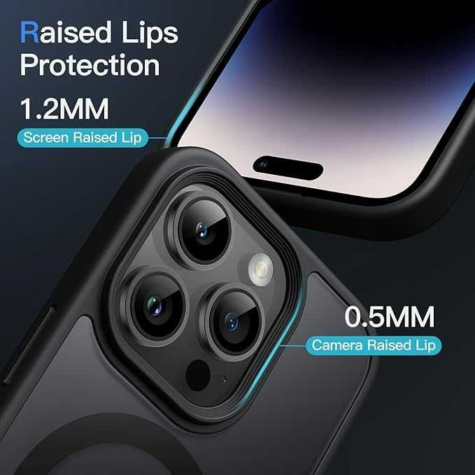 Plecki, etui Magsafe Iphone 14 Pro czarne, matowe, slim JETech