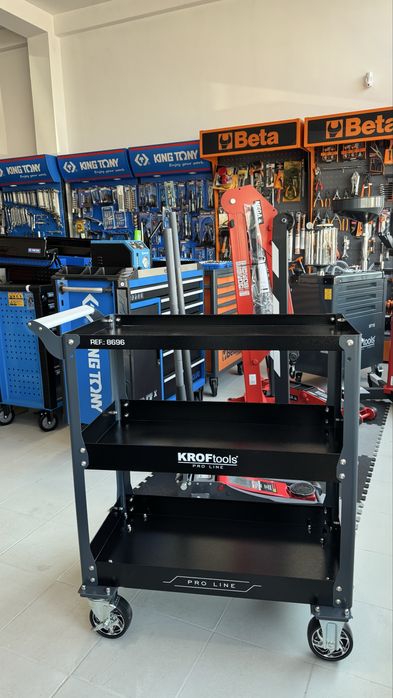 Carrinho com 3 prateleiras 300KG PRO LINE KROFTOOLS