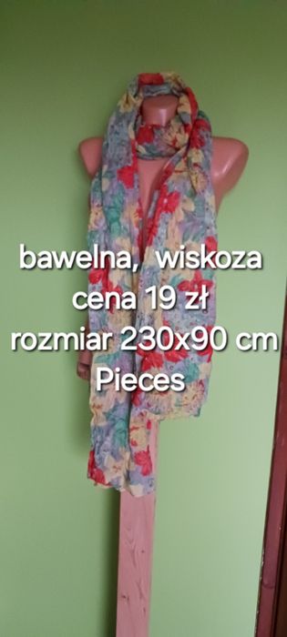 Kolorowy błyszczący szal chusta Pieces