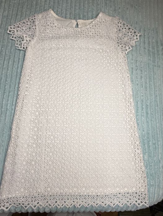 Elegancka biała sukienka *Zara Kids*koronkowa 128