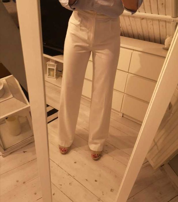 Białe , eleganckie spodnie, NOWE , roz. S/M , Bershka