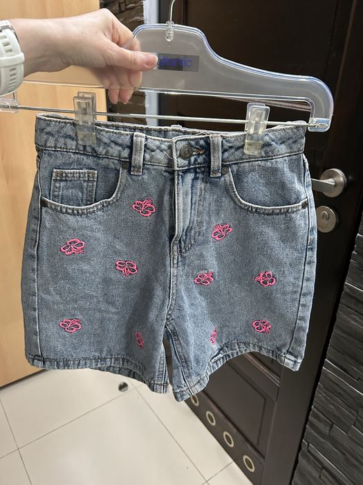 Spodenki jeansowe szorty denim 140 Pepco z regulacją w pasie