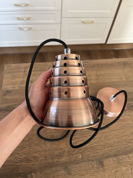 Lampa wisząca sufitowa miedziana