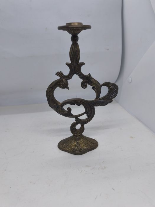 Настольный латунный подсвечник из латуни жар-птица жар птица СССР