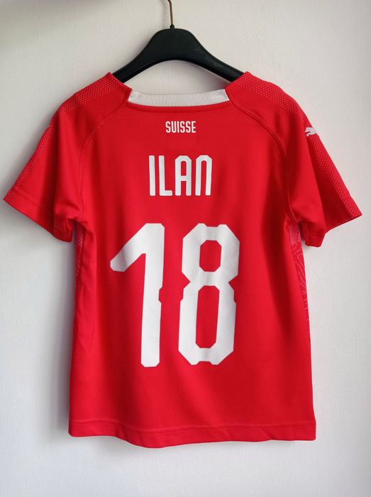 Футбольна футболка для хлопчика 7-8 років Швейцарія puma 18 Ilan