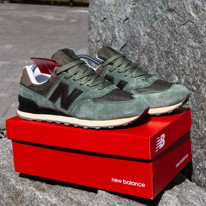 (1494) Чоловічі Кросівки New Balance 574 хакі зелені (41, 44, 45)