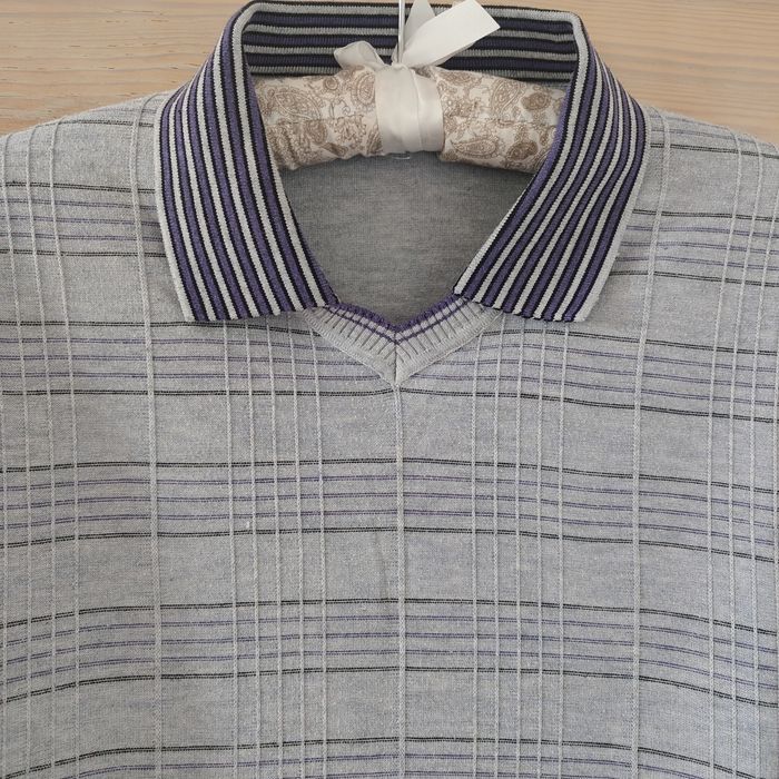 Bluza sweter serek w paski z kołnierzykiem