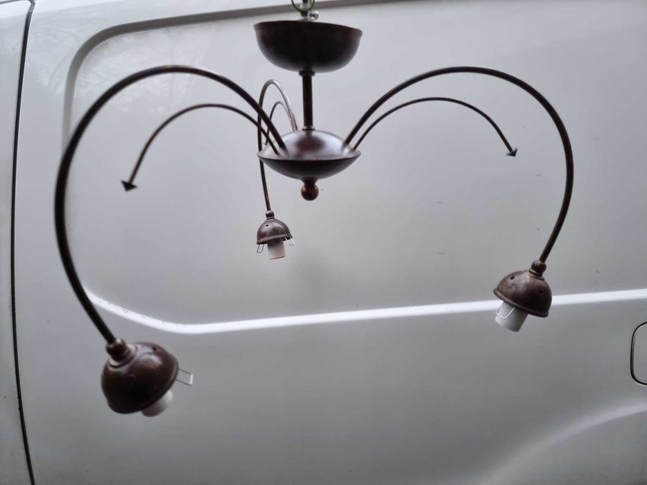 Komplet - Gięte lampy stojąca i wisząca