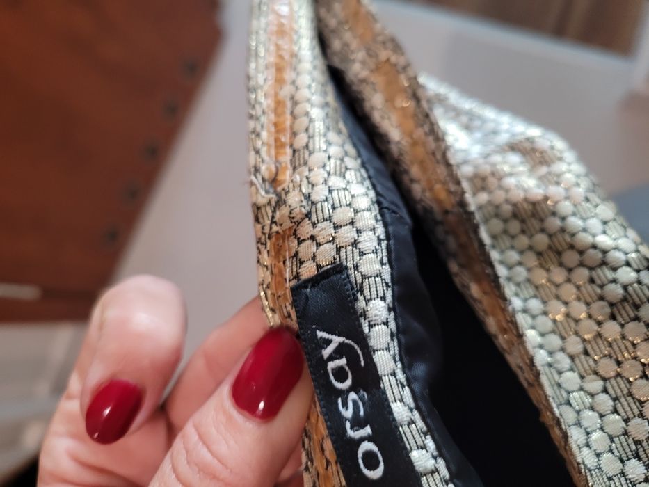 Złota sukienka Orsay rozm S 36 stan bdb wesele ślub
