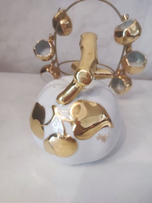 “Conjunto de porcelana francesa St. Lubin France dourado à mão – vinta