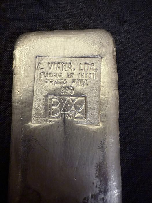 Barra de prata fina 1kg A. Viana