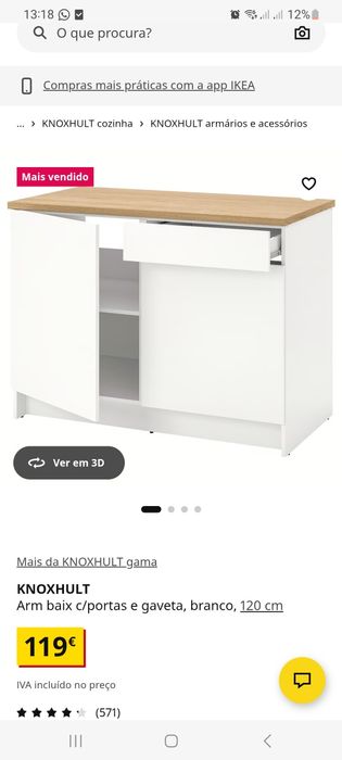 Movel cozinha ikea KNOXHULT
Movel de cozinha com medidas na descricão 
Entrega gratuita em braga