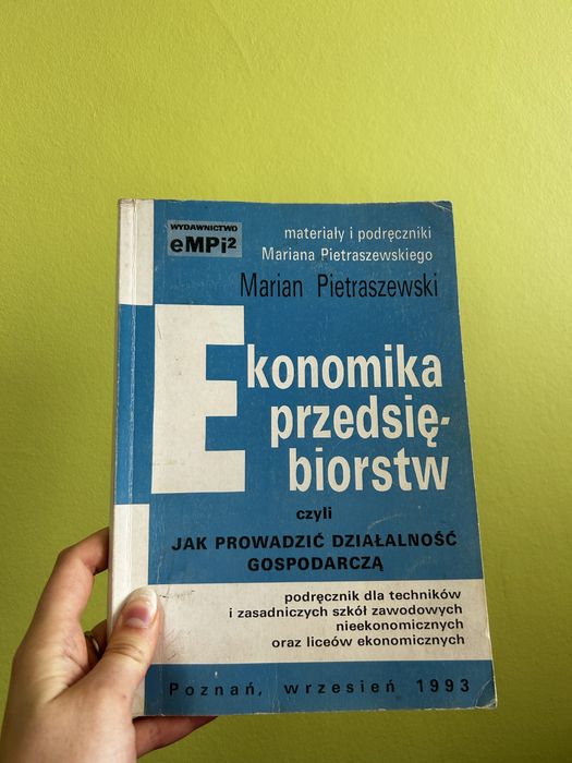 Książka podręcznik „Ekonomika przedsiębiorstw” jak prowadzić działalność gospodarczą Marian Pietraszewski wydawnictwo eMPi2