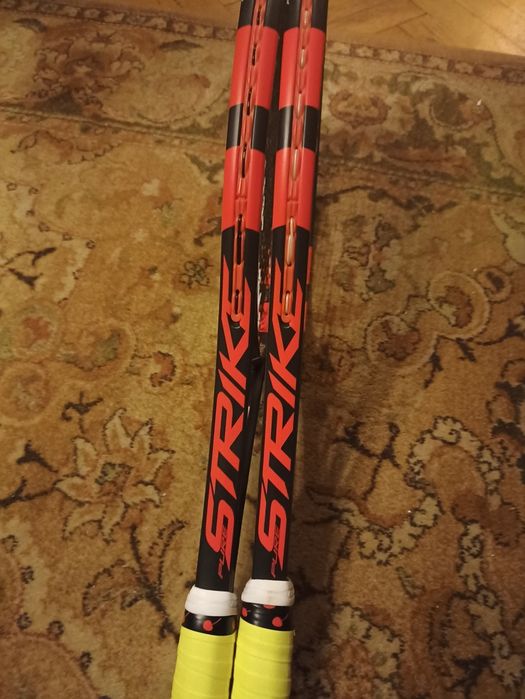 2 szt. Pro. Babolat Pure Strike r.4 3/8 + torba i piłki. +..