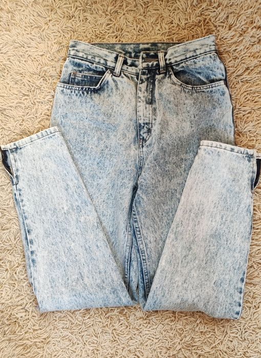 Джинсы мом светло-голубые