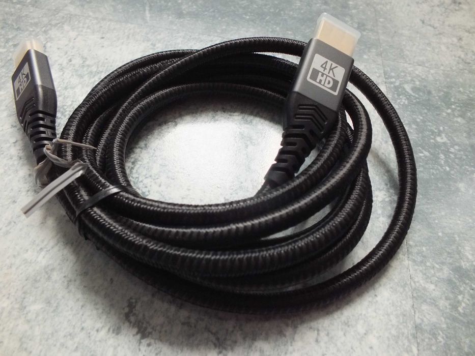 zestaw 2szt. przejściówka, kabel HDMI 4K High Speed 2m  pleciony NOWE