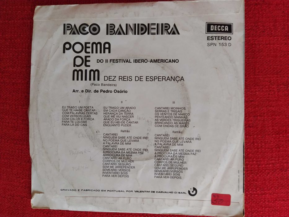 Single Poema de Mim - Paco Bandeira