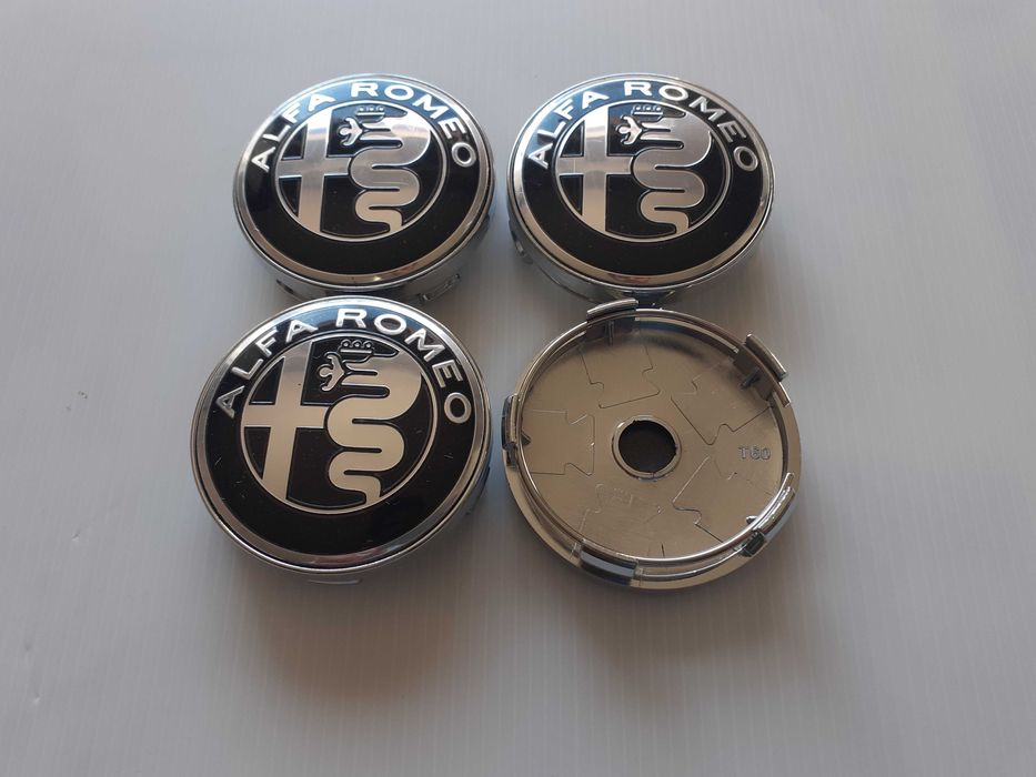 Centros/tampas de jante completos Alfa Romeo com 50, 56, 60 e 65 mm