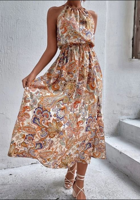 Sukienka maxi letnia z rozcięciem. Cena ostateczna.