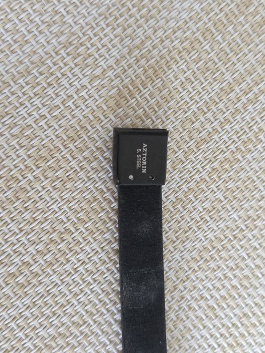 Bransoletka meska czarna Aztorin stal+skora