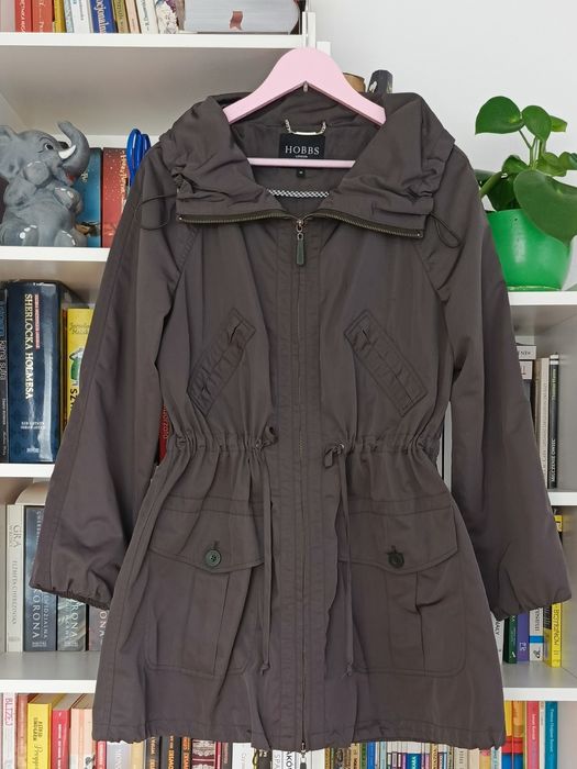 Parka, Hobbs, 12/40, khaki, kołnierz, troczek w pasie