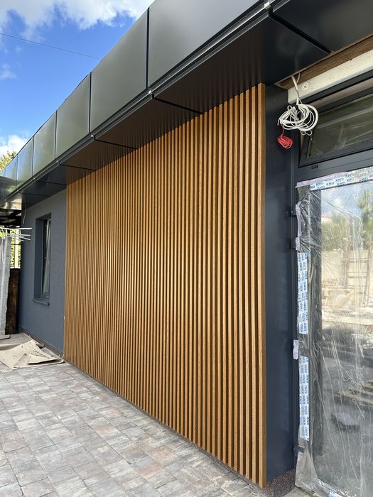 Фасадні касети, вент.фасад, 3D фасадні касети, металева рейка.