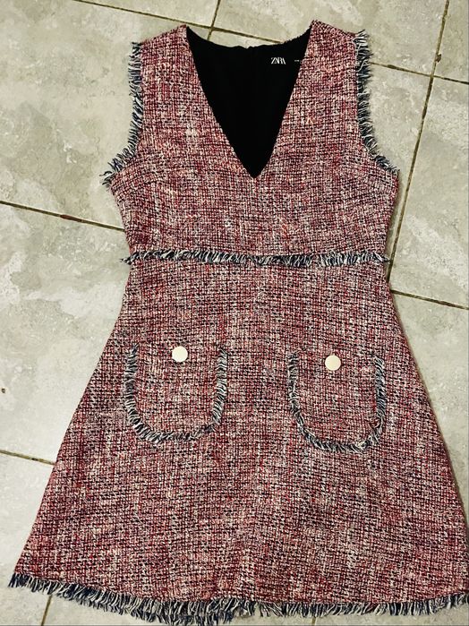 Твидовое платье zara s