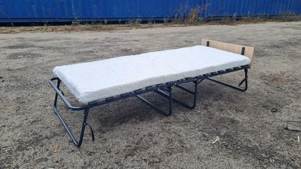 Складне ліжко розкладачка з матрацом кровать раскладушка на ламелях