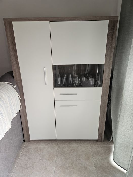 Conjunto sala Paris Carvalho Cinza/ Branco