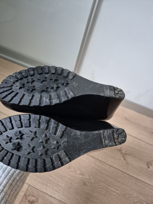 Czarne wysokie kalosze damskie 36 używane