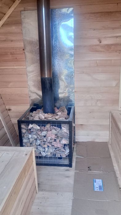 Каркасна сауна 2×2 м з дерева   Для 3-4 осіб   Готова до встановлення.