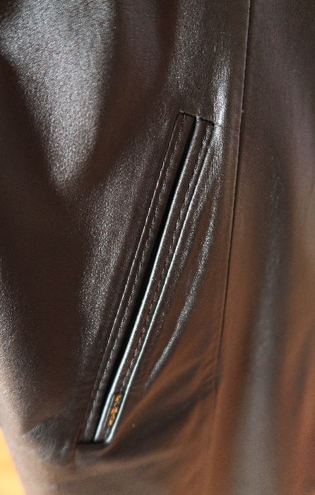 Płaszcz skórzany damski czarny KEMAX L marynarka szczupła