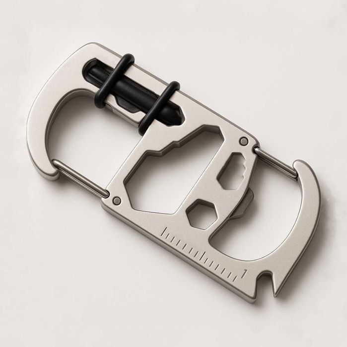 •• EDC Карабін S-Подібний Мультитул Викрутка Гайковий Ключ Відкривашка Брелок | EDC Карабин S-Образный Отвертка Гаечный Открывашка S-Biner Тактический