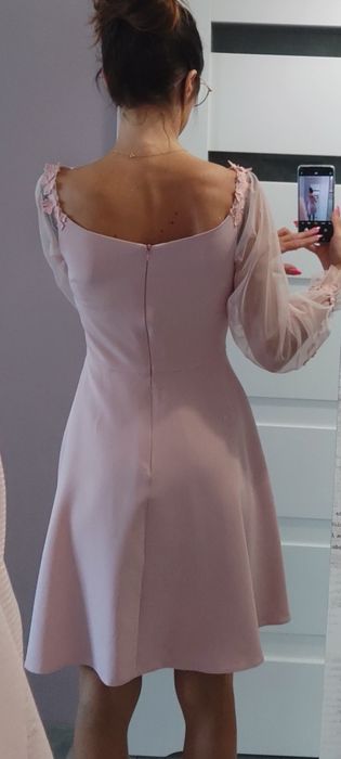 Sukienka Why not rozm. 34 XS pudrowy roż/komunia/wesele