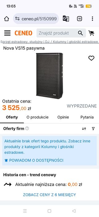 Kolumny estradowe Nova 15 cali 400 Rms