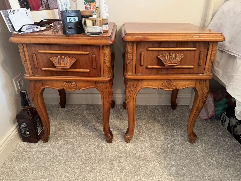 komplet stolik nocny  szafka vintage Eforie komoda  PRl