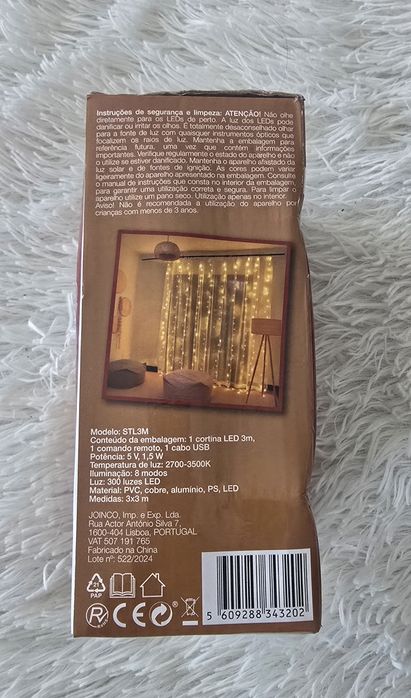 Cortina luzes natal